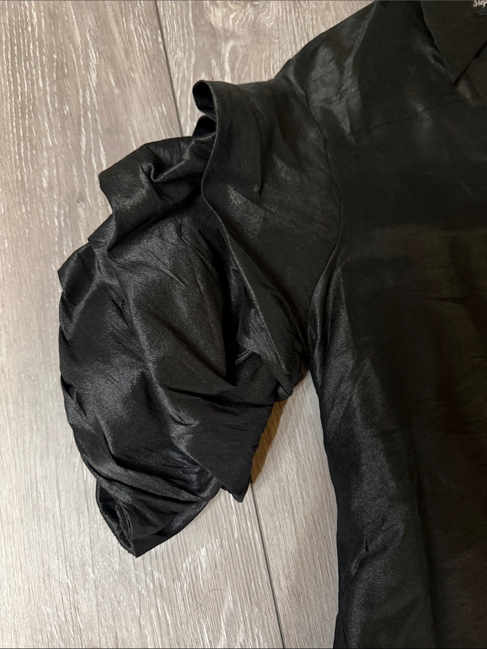 Women's Black High-Low Button-Front Dress - Picture 5 of 6